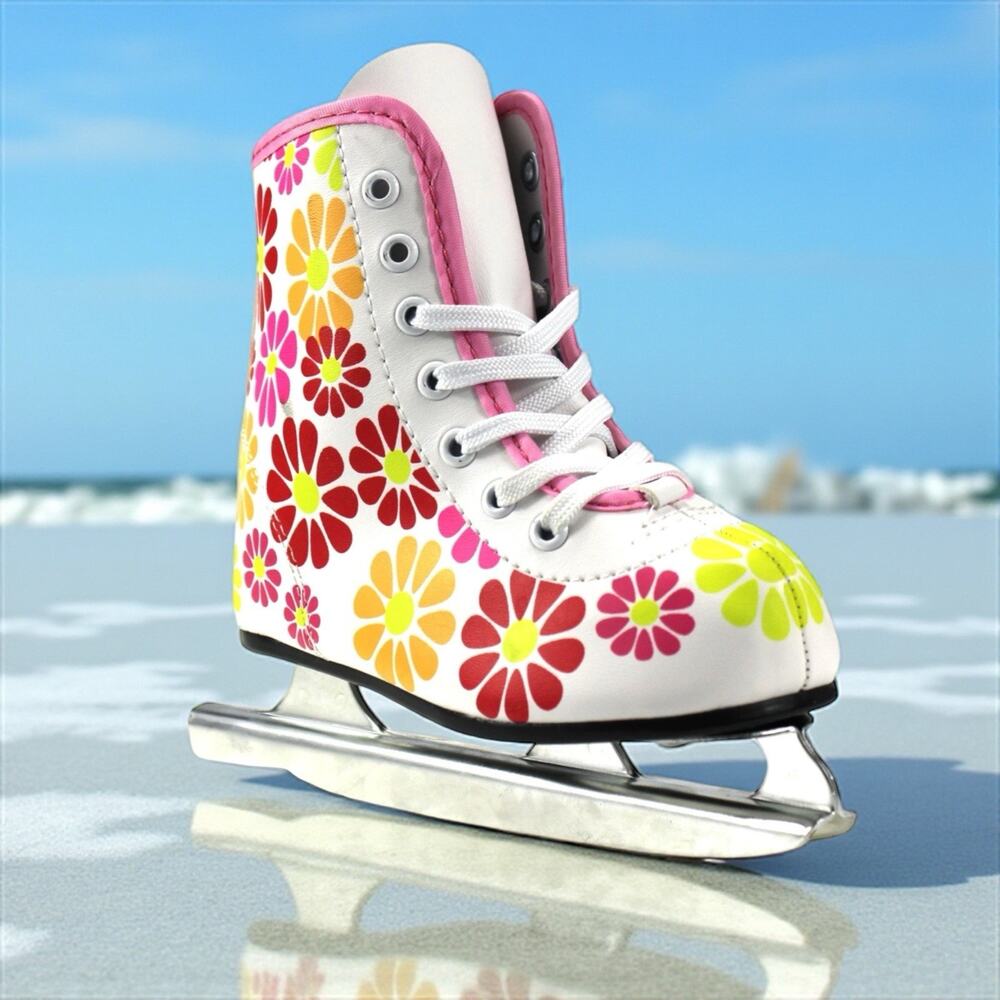 New in box -Flower Power dual blade ice skates by American Atheltic- size 12y